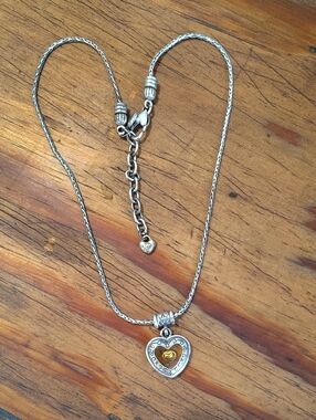 Brighton Necklace Yellow Floating  Heart Retired 18"